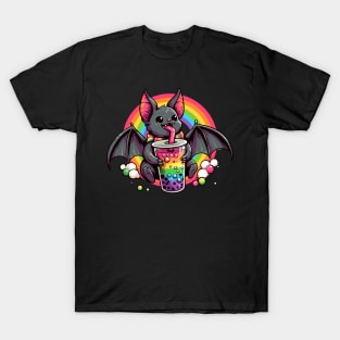 Vampire Bat Drinking Bubble Tea T-Shirt